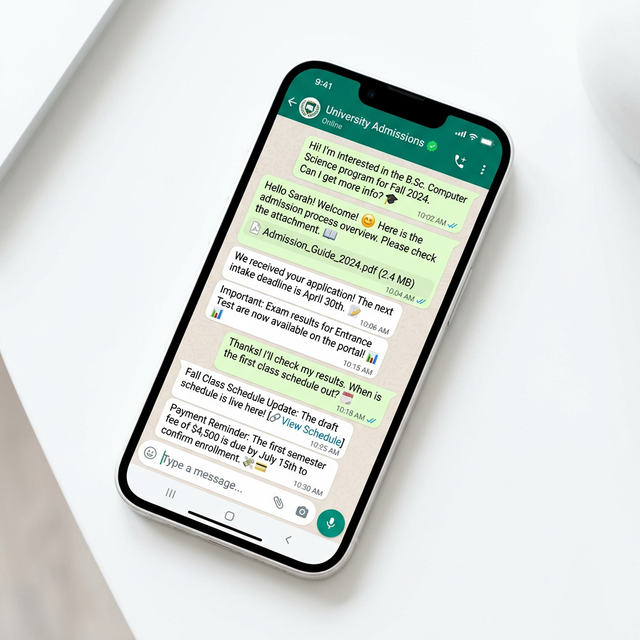 WhatsApp automation for education