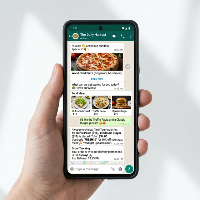 WhatsApp ordering for food and beverage